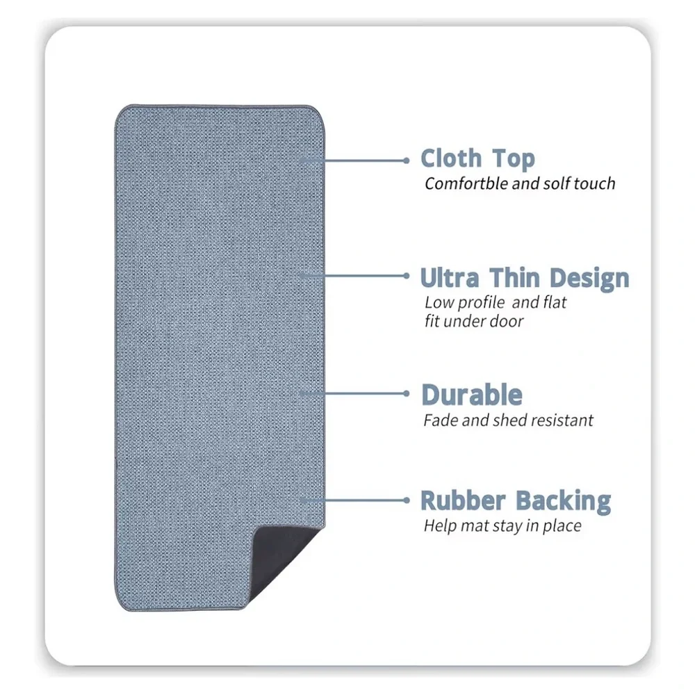 Ultra Thin Non-Slip Blue Bath Mat (21”x47”) (A269)